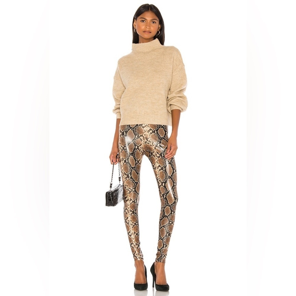 Commando Faux Leather Control Smoothing Legging In Cocoa Python XS - Picture 15 of 15